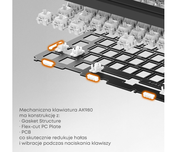 Ajazz AK980 V2 Gift Switch V2 Gradient Pink z ekranem - 1536372 - zdjęcie 8